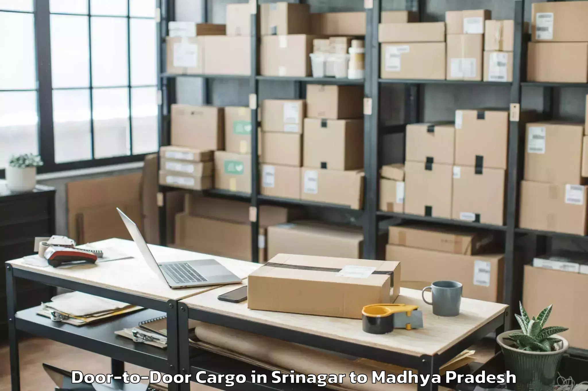 Top Srinagar to Mandsaur University Mandsaur Door To Door Cargo Available